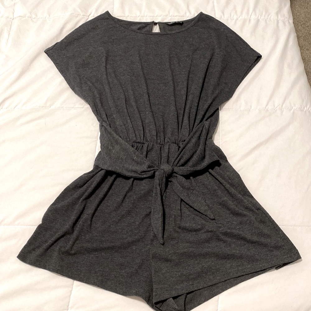 Grey Open Back Romper